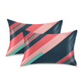 thumbnail image 1 of Yayeee Pillowcase King Size Set of 2 Satin Wrinkle Resistant Pillow Case, Pink Geometric, 1 of 7
