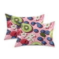 thumbnail image 1 of Yayeee Pillowcase King Size Set of 2 Satin Wrinkle Resistant Pillow Case, Pink Kiwi, 1 of 7