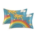 thumbnail image 1 of Yayeee Pillowcase King Size Set of 2 Satin Wrinkle Resistant Pillow Case, Rainbow with Stars, 1 of 7