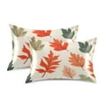 thumbnail image 1 of Yayeee Pillowcase King Size Set of 2 Satin Wrinkle Resistant Pillow Case, Red Autumn Leaves, 1 of 7
