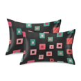 thumbnail image 1 of Yayeee Pillowcase King Size Set of 2 Satin Wrinkle Resistant Pillow Case, Red Block Pattern, 1 of 8