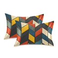 thumbnail image 1 of Yayeee Pillowcase King Size Set of 2 Satin Wrinkle Resistant Pillow Case, Red Geometric, 1 of 8