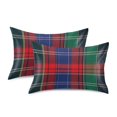 thumbnail image 1 of Yayeee Pillowcase King Size Set of 2 Satin Wrinkle Resistant Pillow Case, Red Green Pattern, 1 of 8