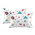 thumbnail image 1 of Yayeee Pillowcase King Size Set of 2 Satin Wrinkle Resistant Pillow Case, Red Simple Shapes, 1 of 7