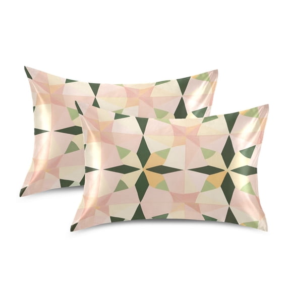 Yayeee Pillowcase King Size Set of 2 Satin Wrinkle Resistant Pillow Case, Retro Black Stars