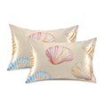 thumbnail image 1 of Yayeee Pillowcase King Size Set of 2 Satin Wrinkle Resistant Pillow Case, Watercolor Seashell, 1 of 7