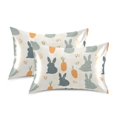 thumbnail image 1 of Yayeee Pillowcase King Size Set of 2 Satin Wrinkle Resistant Pillow Case, Whimsical Rabbits, 1 of 8