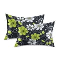 thumbnail image 1 of Yayeee Pillowcase King Size Set of 2 Satin Wrinkle Resistant Pillow Case, White Flower Pattern, 1 of 8