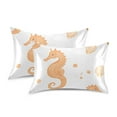 thumbnail image 1 of Yayeee Pillowcase King Size Set of 2 Satin Wrinkle Resistant Pillow Case, White Seahorse, 1 of 7