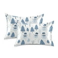 thumbnail image 1 of Yayeee Pillowcase King Size Set of 2 Satin Wrinkle Resistant Pillow Case, White Snowman, 1 of 8