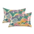 thumbnail image 1 of Yayeee Pillowcase King Size Set of 2 Satin Wrinkle Resistant Pillow Case, Yellow Floral Wave, 1 of 8