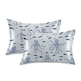 thumbnail image 1 of Yayeee Pillowcase Queen Size Set of 2 Satin Wrinkle Resistant Envelope Pillow Case, Blue Octopus Pattern, 1 of 8