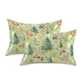 thumbnail image 1 of Yayeee Pillowcase Queen Size Set of 2 Satin Wrinkle Resistant Envelope Pillow Case, Cartoon Forest Animals, 1 of 8
