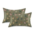 thumbnail image 1 of Yayeee Pillowcase Queen Size Set of 2 Satin Wrinkle Resistant Envelope Pillow Case, Cartoon Guitar Pattern, 1 of 8