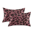 thumbnail image 1 of Yayeee Pillowcase Queen Size Set of 2 Satin Wrinkle Resistant Envelope Pillow Case, Deep Red Leopard Pattern, 1 of 8