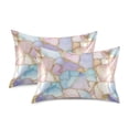 thumbnail image 1 of Yayeee Pillowcase Queen Size Set of 2 Satin Wrinkle Resistant Envelope Pillow Case, Elegant Marble Pattern, 1 of 8