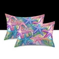 thumbnail image 1 of Yayeee Pillowcase Queen Size Set of 2 Satin Wrinkle Resistant Envelope Pillow Case, Gradient Starfish Pattern, 1 of 8