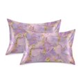 thumbnail image 1 of Yayeee Pillowcase Queen Size Set of 2 Satin Wrinkle Resistant Envelope Pillow Case, Pastel Pink Marble Pattern, 1 of 8