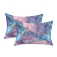 thumbnail image 1 of Yayeee Pillowcase Queen Size Set of 2 Satin Wrinkle Resistant Envelope Pillow Case, Pink Marble Pattern, 1 of 8