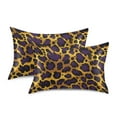 thumbnail image 1 of Yayeee Pillowcase Queen Size Set of 2 Satin Wrinkle Resistant Envelope Pillow Case, Purple Leopard Pattern, 1 of 8