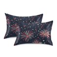 thumbnail image 1 of Yayeee Pillowcase Queen Size Set of 2 Satin Wrinkle Resistant Envelope Pillow Case, Red and White Fireworks Pattern, 1 of 8