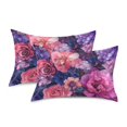thumbnail image 1 of Yayeee Pillowcase Queen Size Set of 2 Satin Wrinkle Resistant Envelope Pillow Case, Vibrant Art Flowers, 1 of 8
