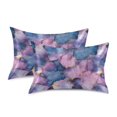 thumbnail image 1 of Yayeee Pillowcase Queen Size Set of 2 Satin Wrinkle Resistant Envelope Pillow Case, Watercolor Pink Marble Pattern, 1 of 8