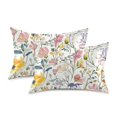 thumbnail image 1 of Yayeee Pillowcase Queen Size Set of 2 Satin Wrinkle Resistant Envelope Pillow Case, Watercolor Wildflowers, 1 of 8