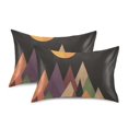 thumbnail image 1 of Yayeee Pillowcase Queen Size Set of 2 Satin Wrinkle Resistant Pillow Case, Abstract Mountain, 1 of 7