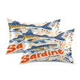 thumbnail image 1 of Yayeee Pillowcase Queen Size Set of 2 Satin Wrinkle Resistant Pillow Case, Blue Sardines Pattern, 1 of 7