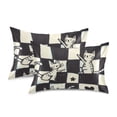 thumbnail image 1 of Yayeee Pillowcase Queen Size Set of 2 Satin Wrinkle Resistant Pillow Case, Blue and White Cat, 1 of 7