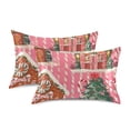 thumbnail image 1 of Yayeee Pillowcase Queen Size Set of 2 Satin Wrinkle Resistant Pillow Case, Brown Gingerbread Houses, 1 of 8