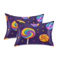 thumbnail image 1 of Yayeee Pillowcase Queen Size Set of 2 Satin Wrinkle Resistant Pillow Case, Candy Carnival, 1 of 8