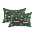thumbnail image 1 of Yayeee Pillowcase Queen Size Set of 2 Satin Wrinkle Resistant Pillow Case, Christmas Hats, 1 of 8