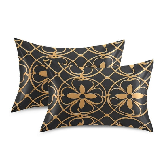 Yayeee Pillowcase Queen Size Set of 2 Satin Wrinkle Resistant Pillow Case, Classic Floral