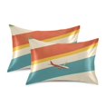 thumbnail image 1 of Yayeee Pillowcase Queen Size Set of 2 Satin Wrinkle Resistant Pillow Case, Colorful Plane, 1 of 7