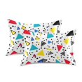 thumbnail image 1 of Yayeee Pillowcase Queen Size Set of 2 Satin Wrinkle Resistant Pillow Case, Colorful Triangles, 1 of 7