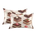 thumbnail image 1 of Yayeee Pillowcase Queen Size Set of 2 Satin Wrinkle Resistant Pillow Case, Cute Chocolate Cakes, 1 of 7