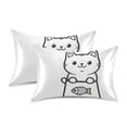 thumbnail image 1 of Yayeee Pillowcase Queen Size Set of 2 Satin Wrinkle Resistant Pillow Case, Cute Chubby Cat, 1 of 7