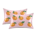 thumbnail image 1 of Yayeee Pillowcase Queen Size Set of 2 Satin Wrinkle Resistant Pillow Case, Cute Oranges, 1 of 8