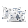 thumbnail image 1 of Yayeee Pillowcase Queen Size Set of 2 Satin Wrinkle Resistant Pillow Case, Cute Snowmen, 1 of 8