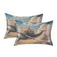 thumbnail image 1 of Yayeee Pillowcase Queen Size Set of 2 Satin Wrinkle Resistant Pillow Case, Floating Whale, 1 of 7