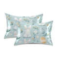 thumbnail image 1 of Yayeee Pillowcase Queen Size Set of 2 Satin Wrinkle Resistant Pillow Case, Floral Easter, 1 of 8