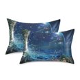 thumbnail image 1 of Yayeee Pillowcase Queen Size Set of 2 Satin Wrinkle Resistant Pillow Case, Floral Occean, 1 of 8