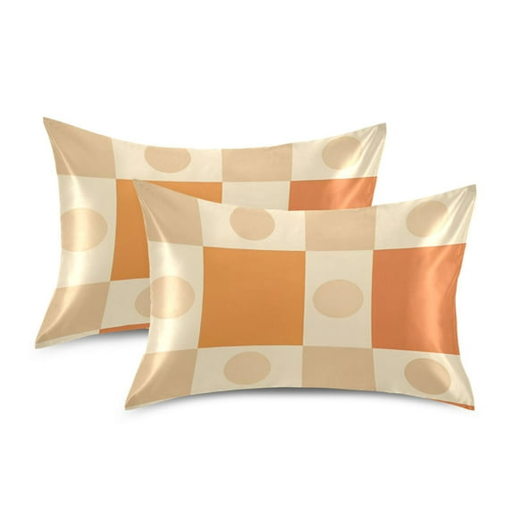 Yayeee Pillowcase Queen Size Set of 2 Satin Wrinkle Resistant Pillow Case, Geometric Pattern