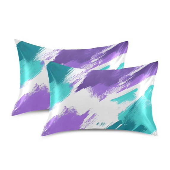 Yayeee Pillowcase Queen Size Set of 2 Satin Wrinkle Resistant Pillow Case, Green Drawing