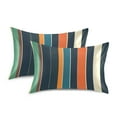 thumbnail image 1 of Yayeee Pillowcase Queen Size Set of 2 Satin Wrinkle Resistant Pillow Case, Navy Blue Stripes, 1 of 7