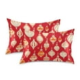 thumbnail image 1 of Yayeee Pillowcase Queen Size Set of 2 Satin Wrinkle Resistant Pillow Case, Orange Christmas Ornaments Pattern, 1 of 8