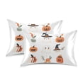 thumbnail image 1 of Yayeee Pillowcase Queen Size Set of 2 Satin Wrinkle Resistant Pillow Case, Orange Magical Halloween, 1 of 7