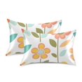 thumbnail image 1 of Yayeee Pillowcase Queen Size Set of 2 Satin Wrinkle Resistant Pillow Case, Orange Retro Flower, 1 of 7